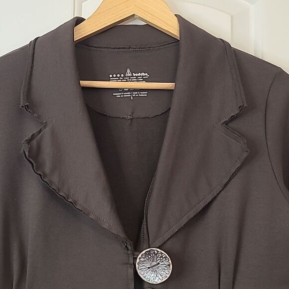 Neon Buddha Brown Knit Statement Jacket Silver Buttons Size S - Picture 3 of 8